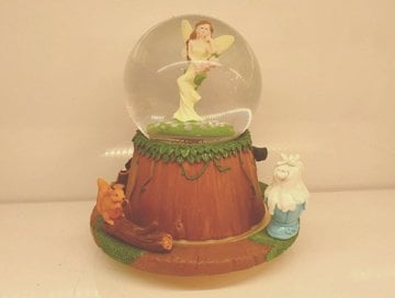 Kanatlı Kız 360 Derece Hareketli Cam Kar Küresi Müzik Kutusu