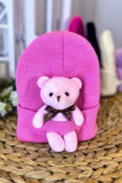 Yumuşak Peluş Dokulu Çocuk Ayıcıklı Şapka