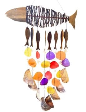 Balık Tasarımlı Sedef Dekoratif Rüzgar Çanı (50 cm x 90 cm)