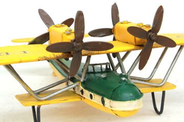 Dekoratif Eskitme Çift Kanatlı Denizci Uçağı