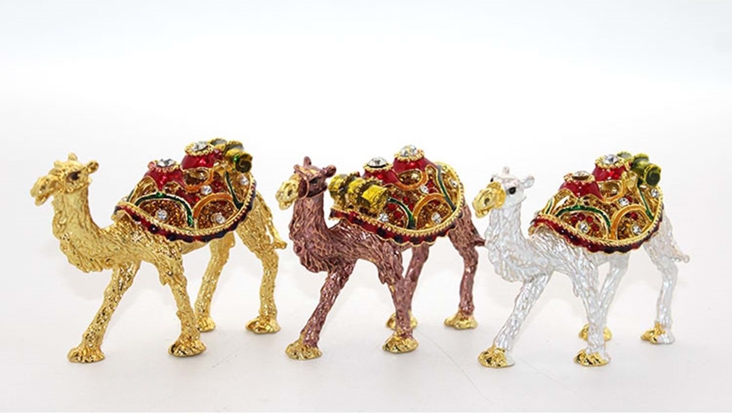 Dekoratif Swarovski Taşlı Tekli Deve Biblosu (11cm x 8cm)