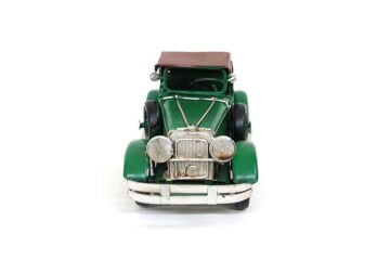 Dekoratif Eskitme Yeşil Metal Araba