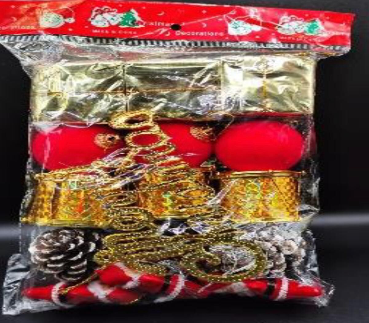 16'lı Dekoratif Yılbaşı Noel Çam Ağacı Süsü