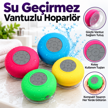 Su Geçirmez Vantuzlu Bluetooth Hoparlör