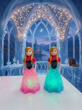 Işık Saçan Prenses Kristal Gece Lambası