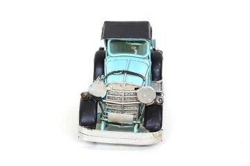 Dekoratif Eskitme Mavi Metal Araba