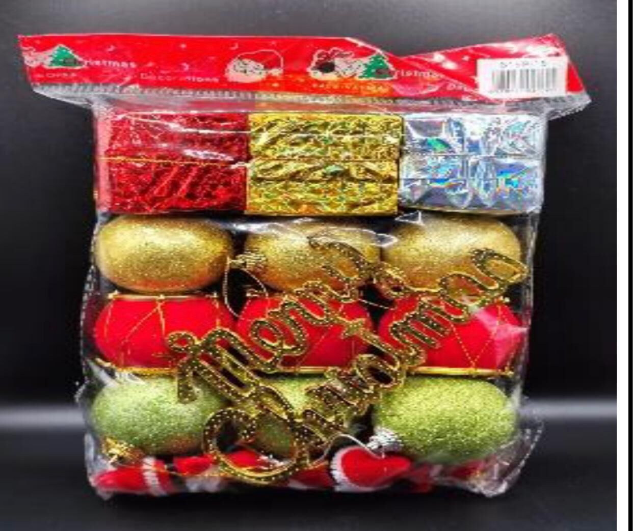 16'lı Dekoratif Yılbaşı Noel Çam Ağacı Süsleri