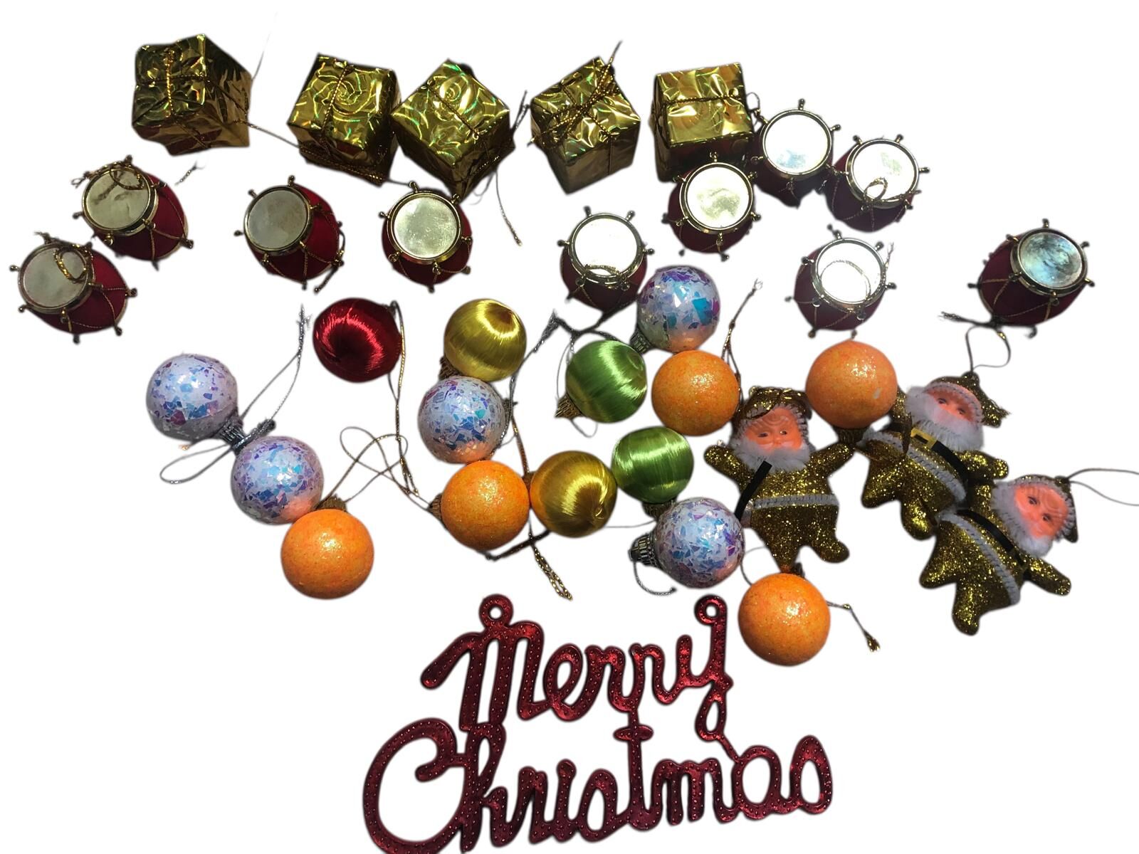 Dekoratif Yılbaşı Noel Çam Ağacı Süsleri (34 Parça)