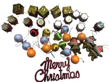 Dekoratif Yılbaşı Noel Çam Ağacı Süsleri (34 Parça)