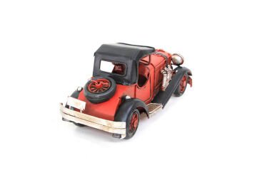 Dekoratif Eskitme Nostaljik Kırmızı Metal Araba