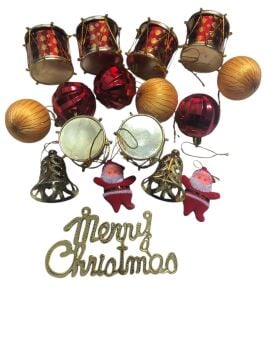 Dekoratif Yılbaşı Noel Çam Ağacı Süsleri (17 Parça)