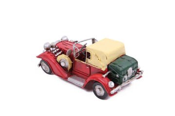Dekoratif Vintage Üstü Açık Coupe Metal Araba