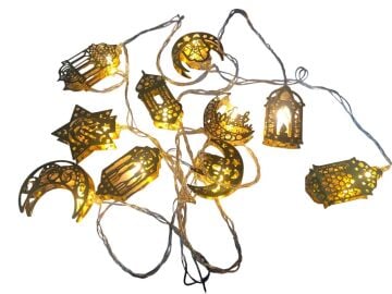 10'lu Pilli Şerit Led Işık Dekoratif Ramazan Süsü