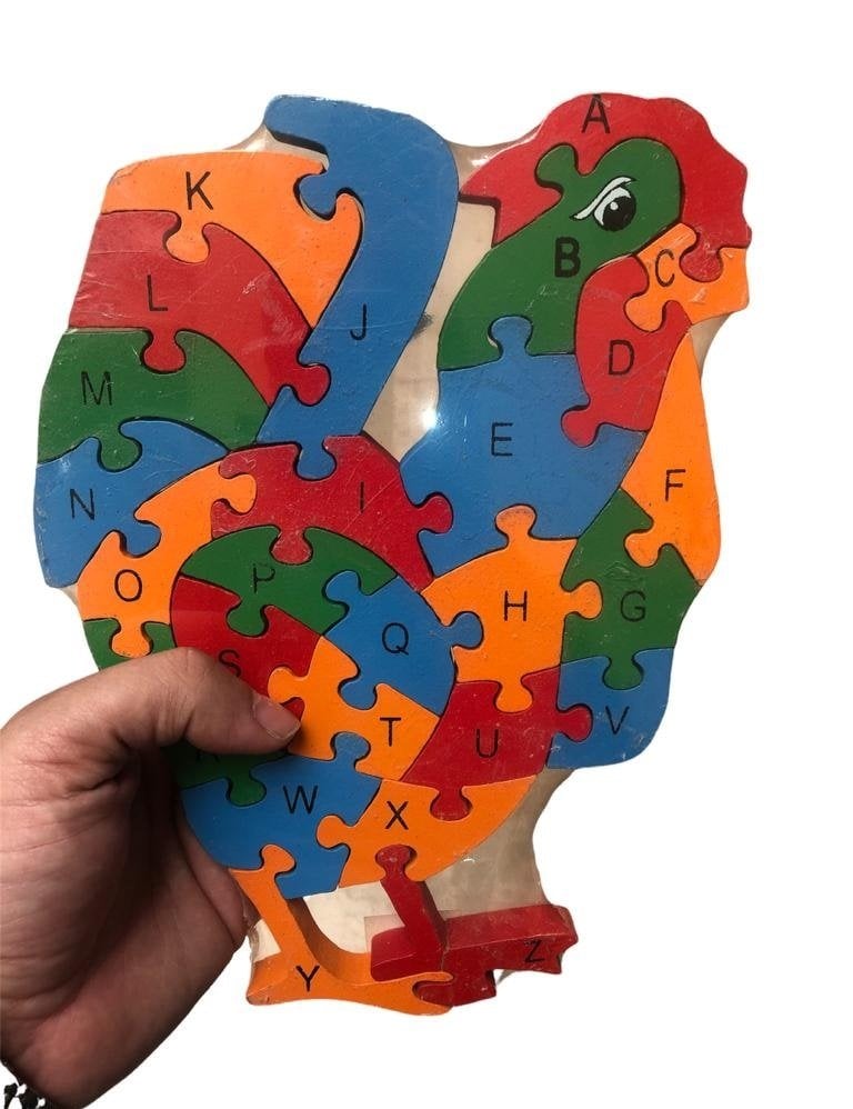Ahşap Tavuk Figürlü Puzzle Yapboz