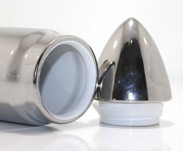 Mermi Görünümlü Gümüş Termos Matara Bardak