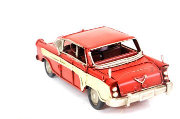 Dekoratif Eskitme Chevrolet Kırmızı Metal Araba