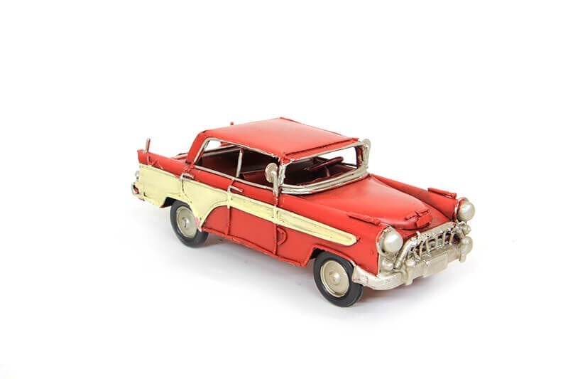 Dekoratif Eskitme Chevrolet Kırmızı Metal Araba