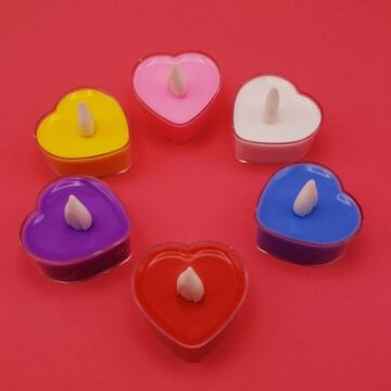 Kalpli Renkli Pilli Tealight Mum (24 Adet)