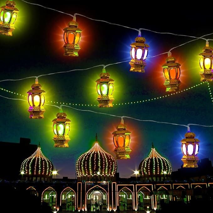 20'li Pilli Şerit Led Işık Renkli RGB Dekoratif Ramazan Süsü