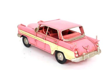 Dekoratif Eskitme Chevrolet Pembe Metal Araba