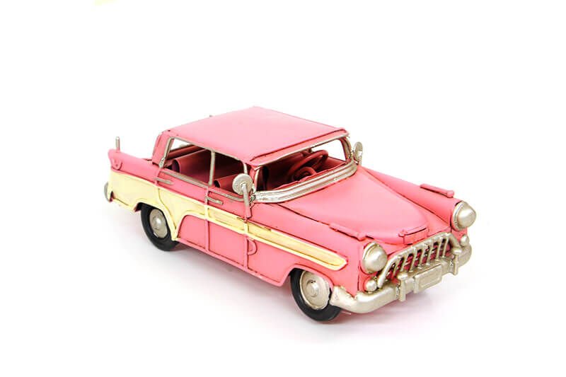 Dekoratif Eskitme Chevrolet Pembe Metal Araba
