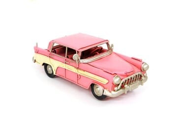Dekoratif Eskitme Chevrolet Pembe Metal Araba