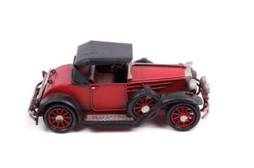 Dekoratif Vintage Coupe Kırmızı Metal Araba