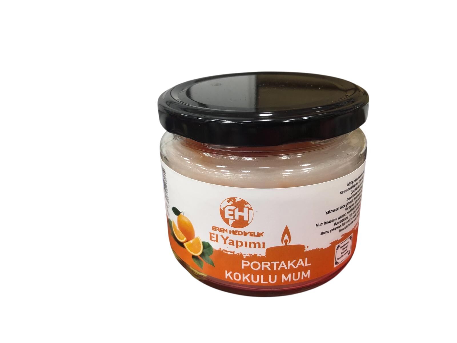 Cam Kavanozda Portakal Kokulu Mum