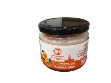 Cam Kavanozda Portakal Kokulu Mum