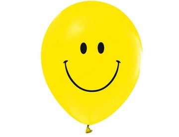 12 İnç Sarı Gülen Yüz Balon (100 Adet)