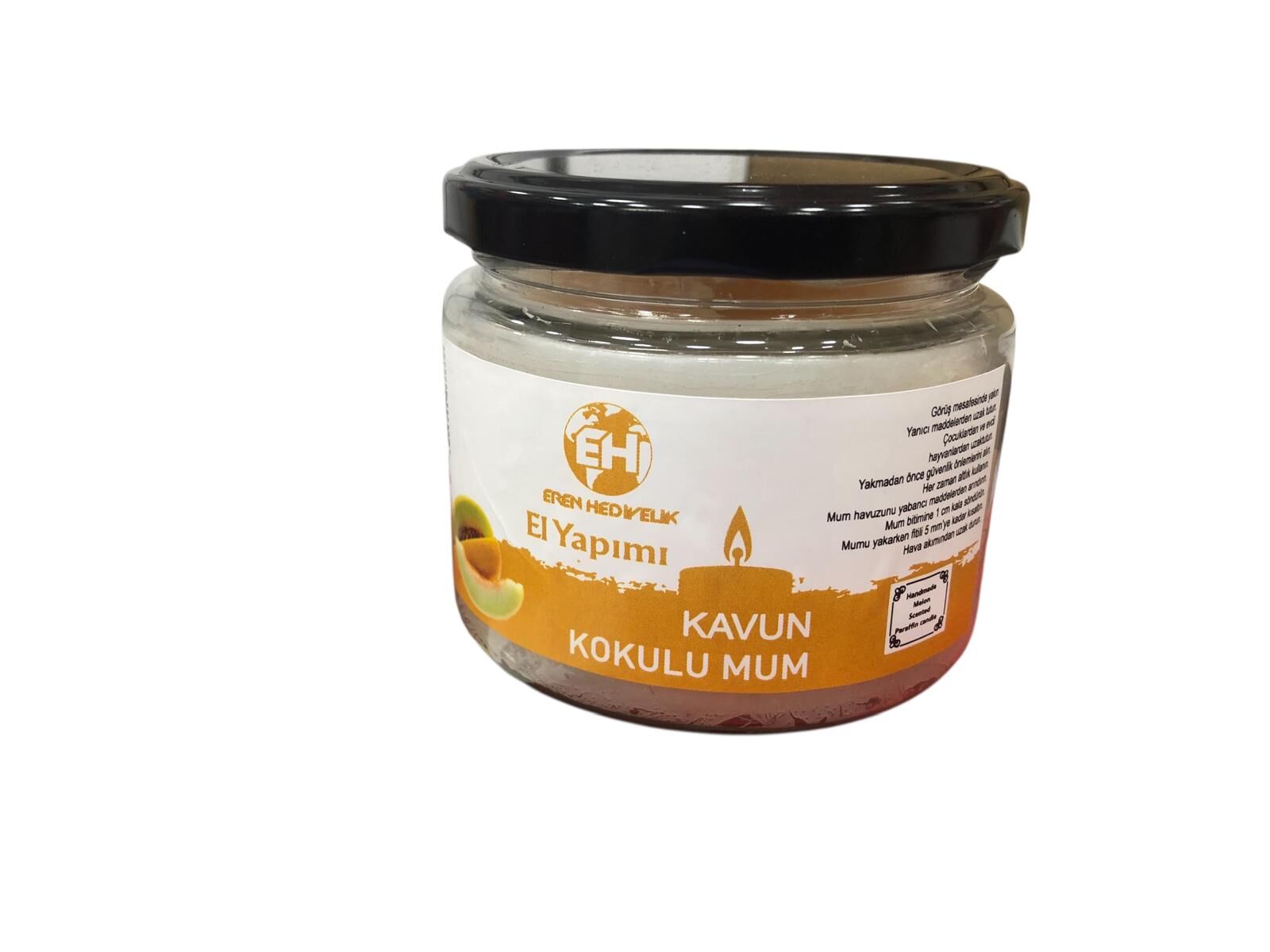 Cam Kavanozda Kavun Kokulu Mum