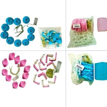 Mavi Sarkıt Fener Şeklinde Rgb Led Işık Kağıt Süs (2mt)