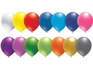 Metalik Renkli Parlak Balon Süsleme (100 Adet)
