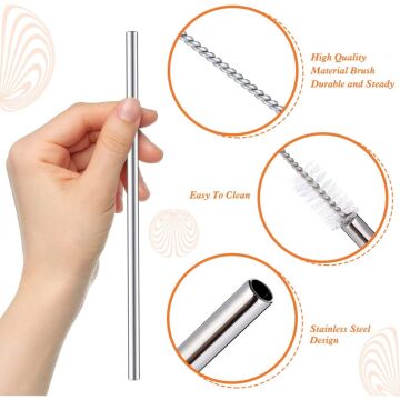 Metal Pipet Paslanmaz Çelik Ve Temizleme Fırçası Seti  Parça