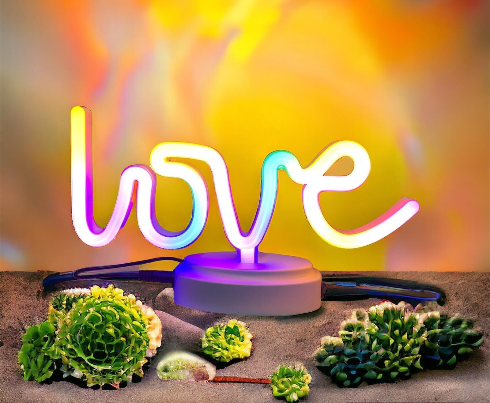 Usb Dekoratif Neon Love Işıklı Masa Lambası