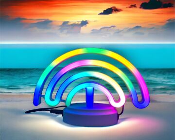 Usb Dekoratif Neon Gökkuşağı Işıklı Masa Lambası