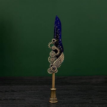 Masa Üstü Kanat Tüylü Divit Kalem Seti Mavi