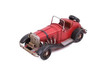 Dekoratif Vintage Kırmızı Metal Araba