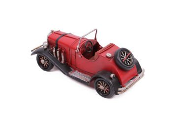 Dekoratif Vintage Kırmızı Metal Araba