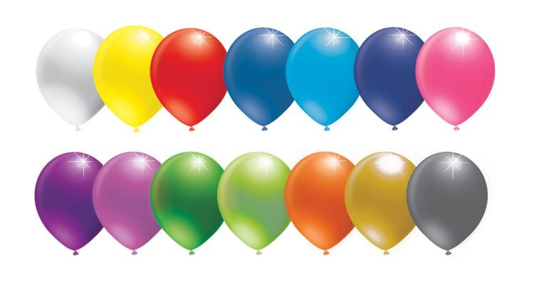 Metalik Renkli Parlak Balon Süsleme (100 Adet) Karışık Renk