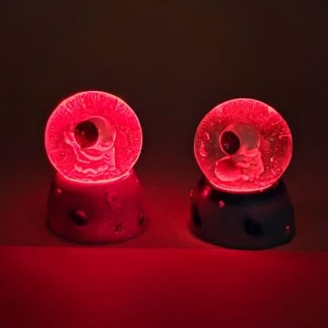 Mini Işıklı Astronot Cam Kar Küresi