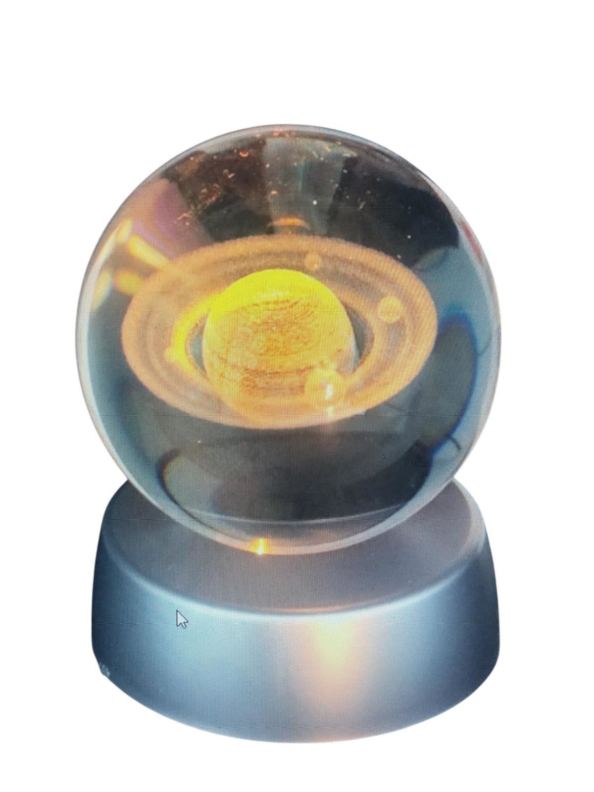 Led Işıklı Renk Değiştiren Galaksi Sistemi Kristal Cam Küre