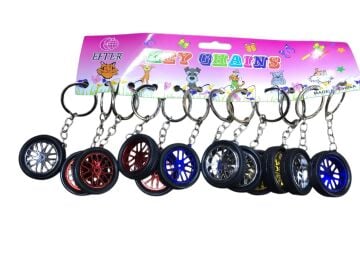 12’li Otomobil Lastik ve Jant Tasarımlı Anahtarlık Seti