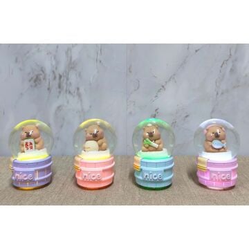 Kapibara Tasarımlı Işıklı Cam Kar Küresi