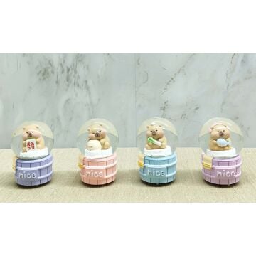 Kapibara Tasarımlı Işıklı Cam Kar Küresi