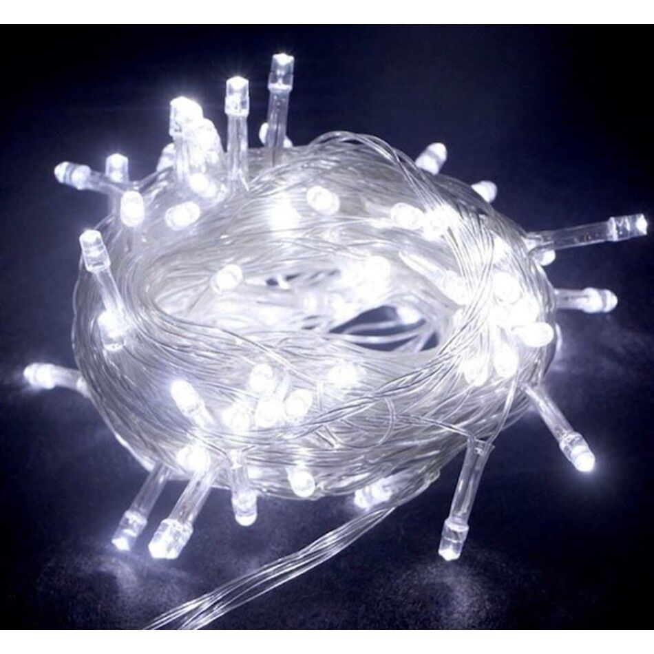 8 Fonksiyon Beyaz Boncuk Dekoratif Led Işık (10 mt)