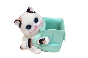 Çantalı Kedi Masaüstü Kalemlik