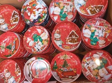 Dekoratif Noel Baba Yılbaşı Çerez Tabağı Çerez Kasesi Büyük