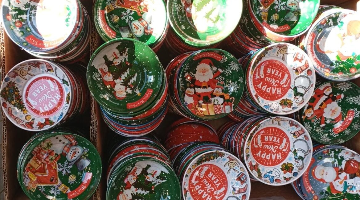 Dekoratif Noel Baba Yılbaşı Çerez Tabağı Çerez Kasesi Küçük