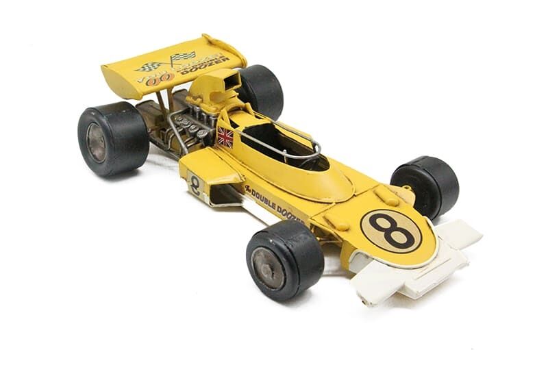 Dekoratif Metal Yarış Arabası Sarı